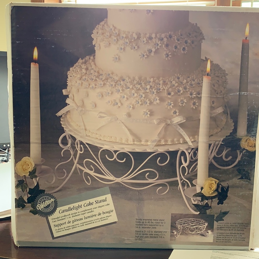 Candlelight cake stand by wilton. White